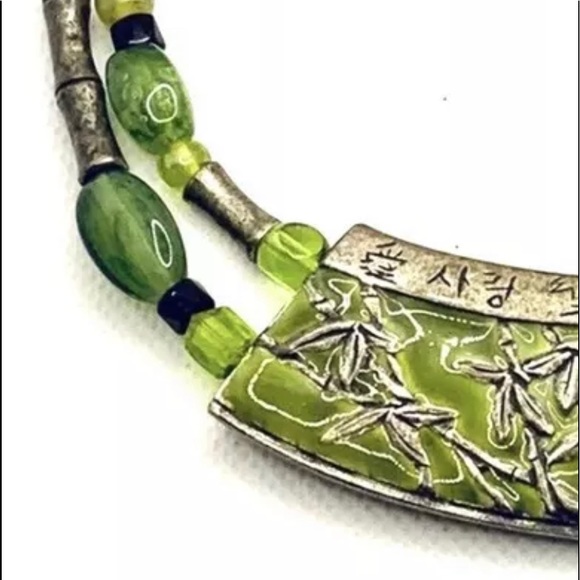 Chicos Asian Enamel Bamboo Design Necklace - Picture 4 of 6